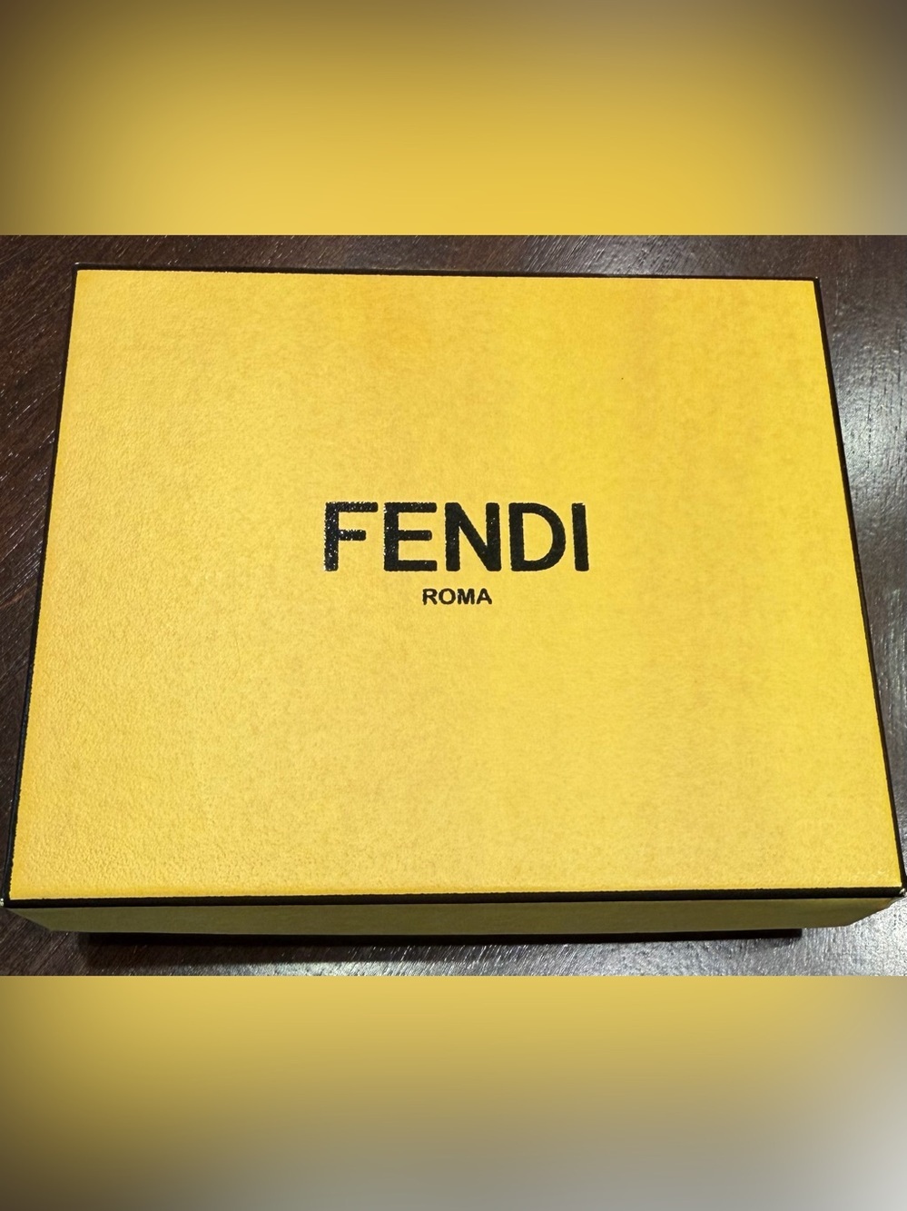 Fendi Men's Accessory Box in Yellow with Black Logo